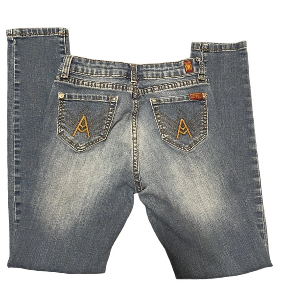 7 for all Mankind Skinny girls 12 denim Jeans 24” waist by 26” long EUC - Picture 5 of 6